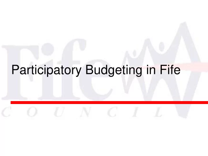 participatory budgeting in fife