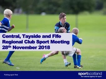 Regional Club Sport Meeting th November 2018  28 28 th  Introduction  Welcome  Regional way