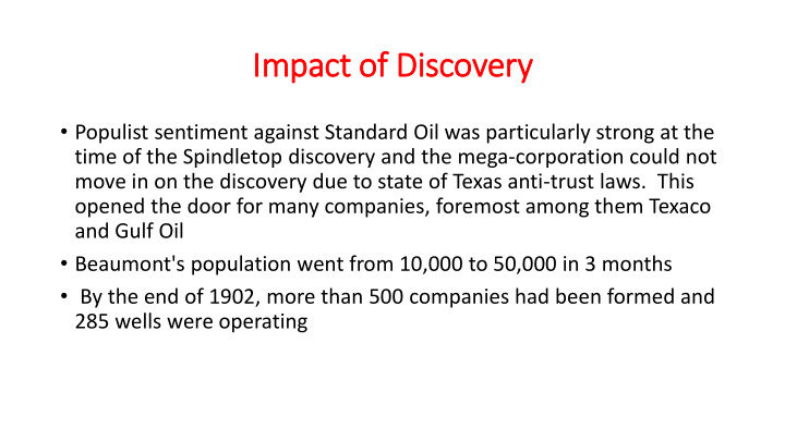im impact of f discovery ry