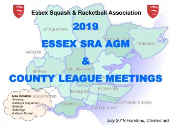 2019  2019  ESSEX  ESS  EX SRA  SRA AGM  GM  &amp;  COU  COUNT  NTY  Y LEA  LEAGU  GUE  E ME  MEET