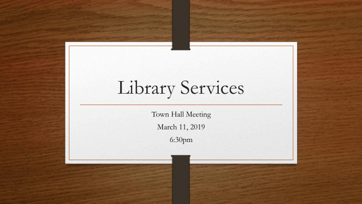 library services