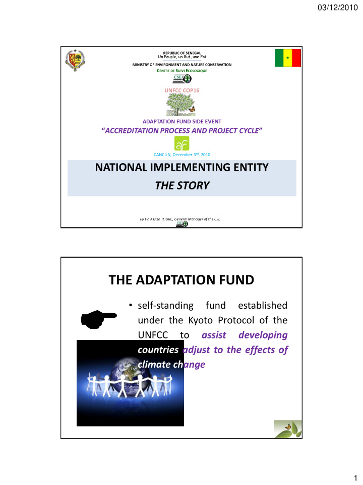 fund established under the kyoto protocol of the unfcc to