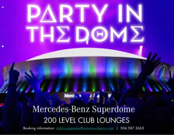 200 LEVEL CLUB LOUNGES  Booking information: clubloungesales@asmneworleans.com |  504.587.3663