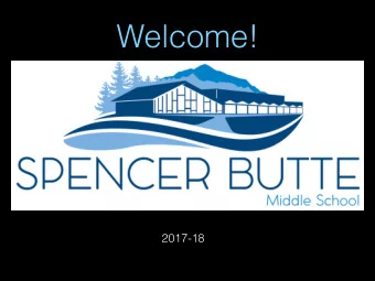 Welcome!  2017-18  Mission  A partnership of  students, parents,  and staff committed  to creating