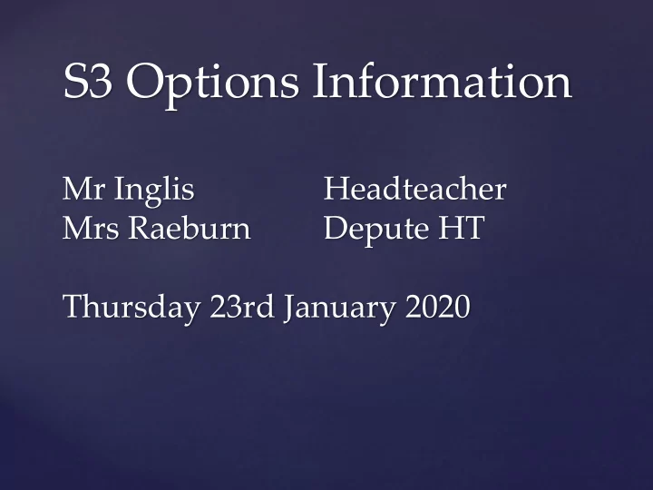 s3 options information