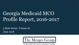 Profile Report, 2016-2017  5 Slide Series, Volume 61  June 2018  1  Introduction  The Menges