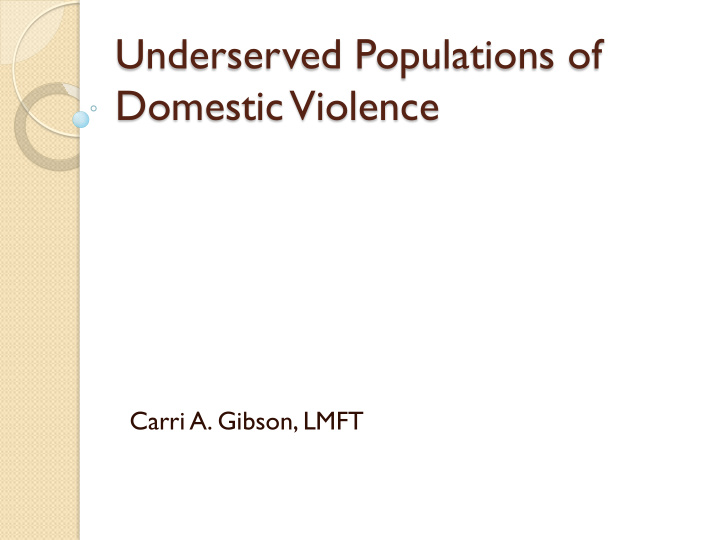 underserved populations of domestic violence