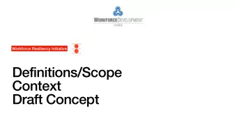 Definitions/Scope  Context  Draft Concept He aalii ku makani mai au; aohe makani