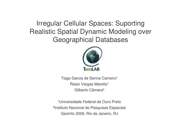 irregular cellular spaces suporting realistic spatial