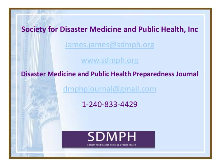 james james sdmph org www sdmph org