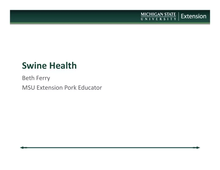 swine health