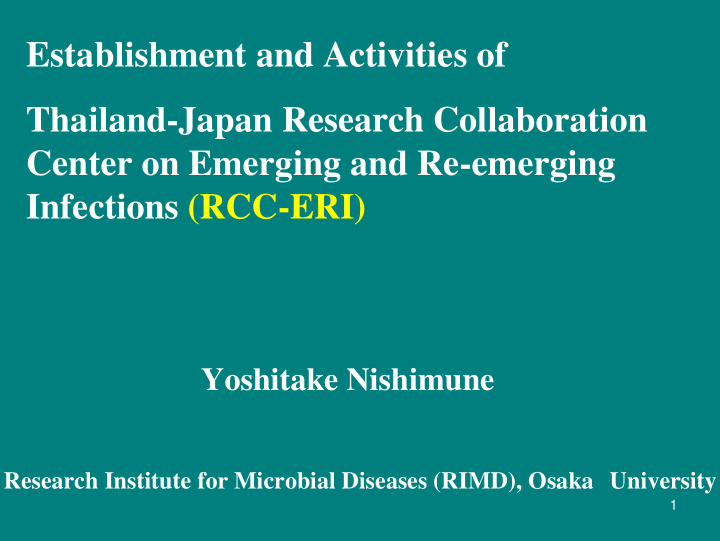 establishment and activities of thailand japan research