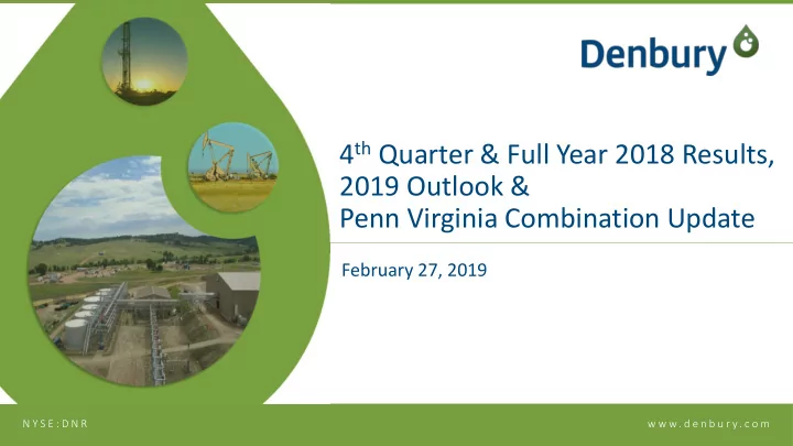 4 th quarter full year 2018 results