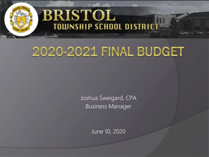 joshua sweigard cpa business manager june 10 2020