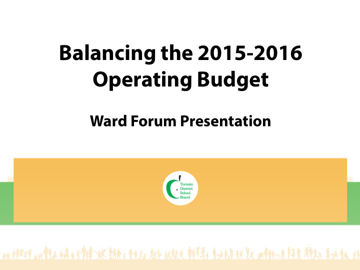 balancing the 2015 2016 operating budget