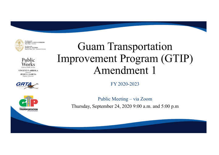 guam transportation improvement program gtip amendment 1