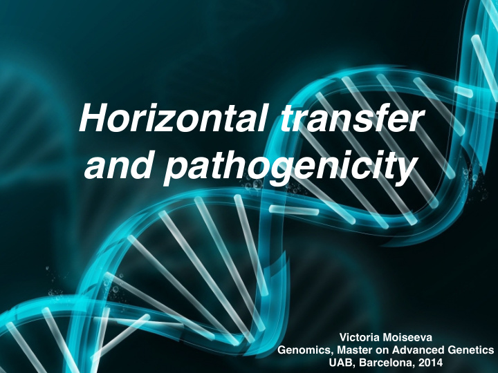 horizontal transfer and pathogenicity
