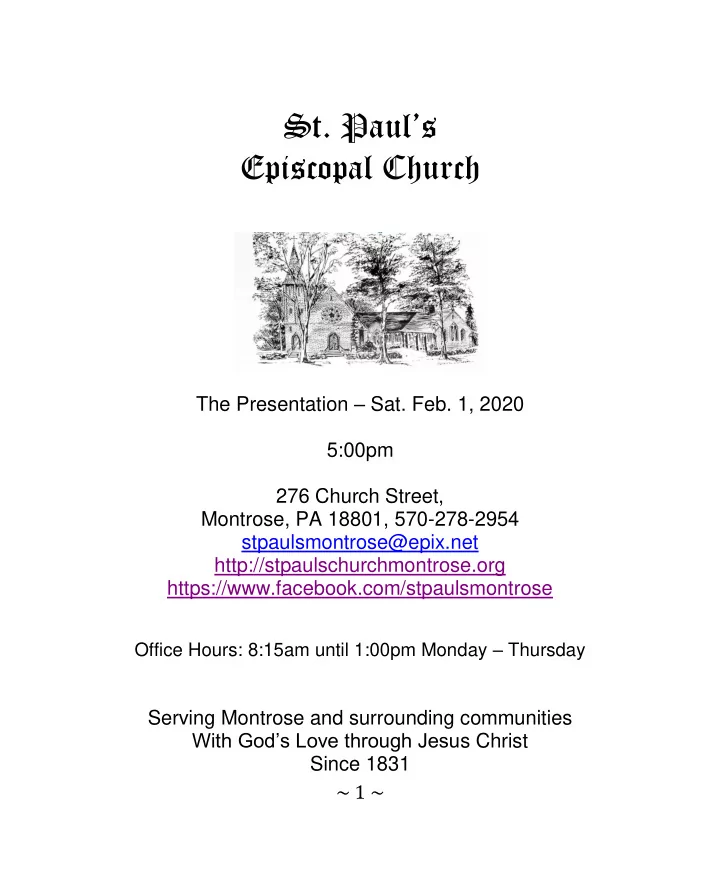 the presentation sat feb 1 2020 5 00pm 276 church street