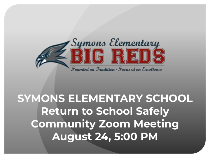 symons elementary school return to school safely