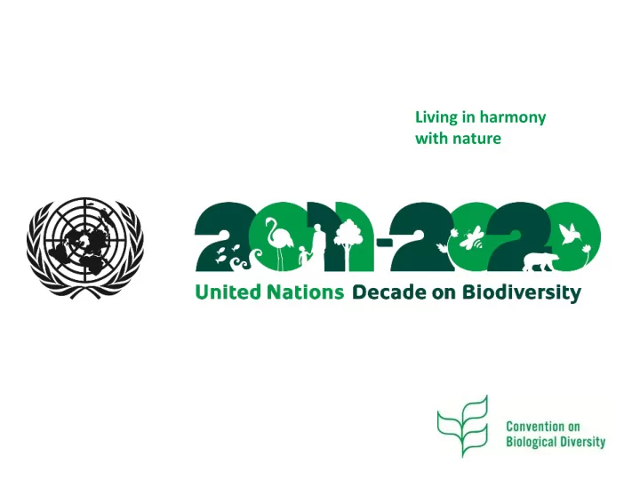 living in harmony with nature communication for the post