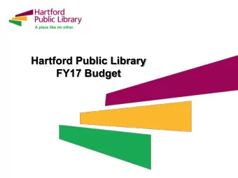 Hartford Public Library  FY17 Budget  FY17 Hartford Public Library Budget  Revenue  FY17  FY16