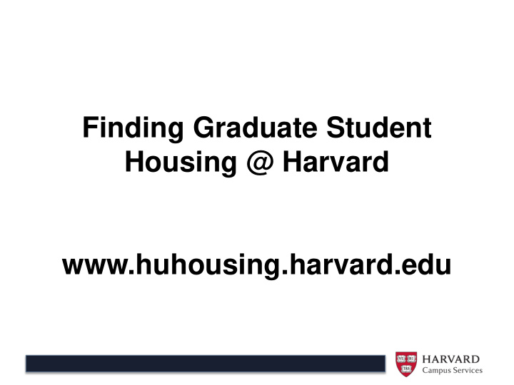 finding graduate student housing harvard huhousing