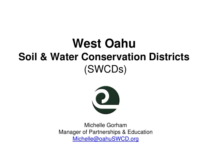 west oahu
