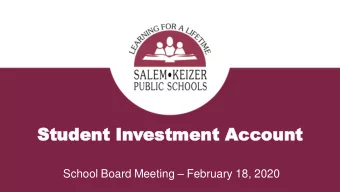 Student In  Invest  stme  ment Ac  Account School Board Meeting  February 18, 2020  Slide for