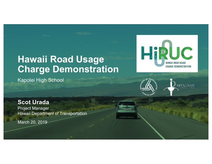 hawaii road usage charge demonstration