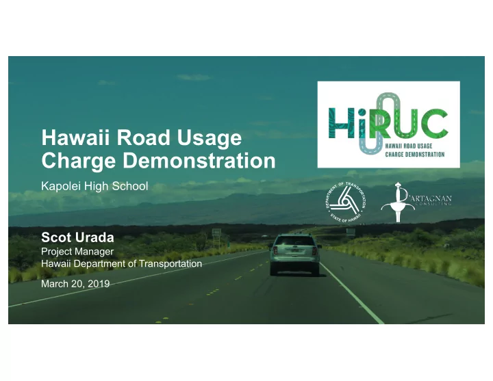 hawaii road usage charge demonstration