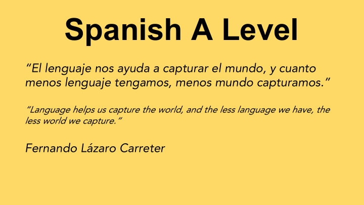 spanish a level