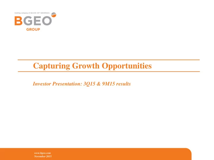 capturing growth opportunities