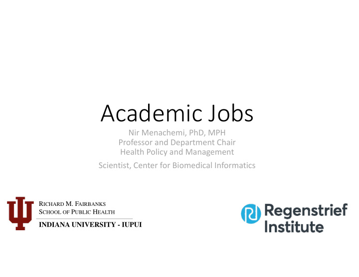 academic jobs