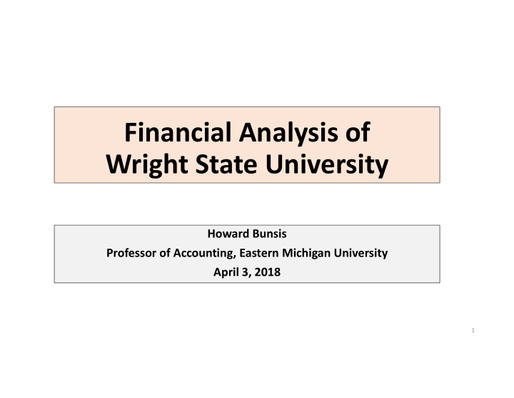 financial analysis of wright state university