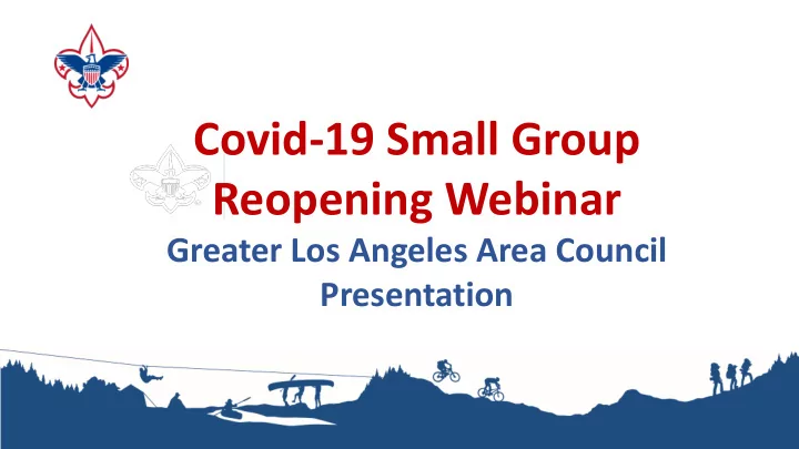 covid 19 small group reopening webinar