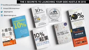 THE 5 SECRETS TO LAUNCHING YOUR SIDE HUSTLE IN 2018  The10PercentEntrepreneur