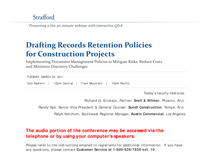 drafting records retention policies for construction