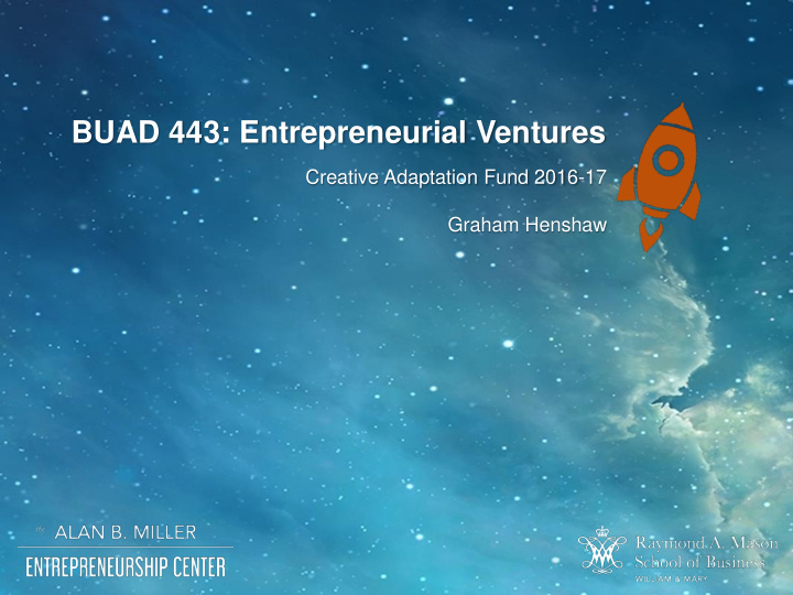 buad 443 entrepreneurial ventures