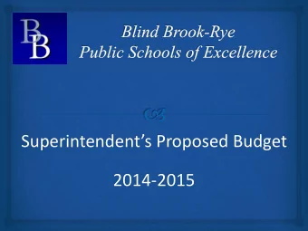 2014-2015  Overview: Part I    Id like to begin this presentation on the proposed  budget for