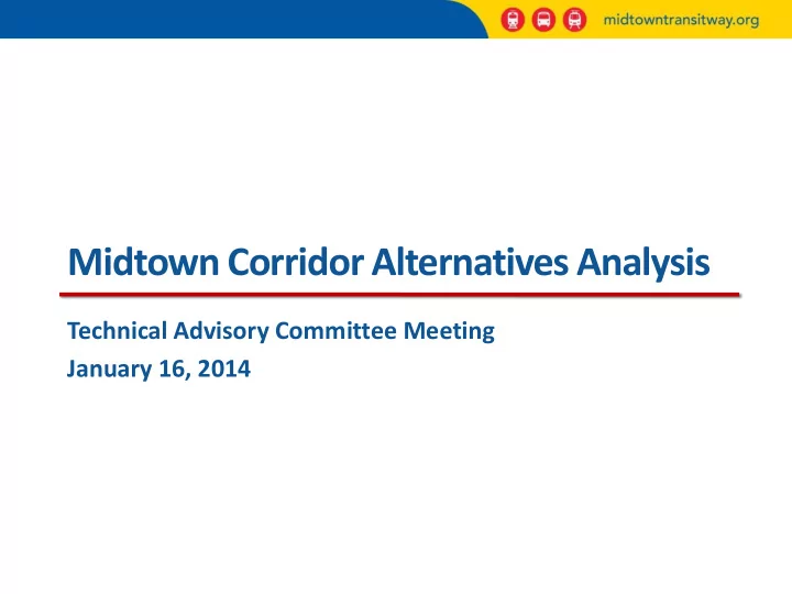midtown corridor alternatives analysis