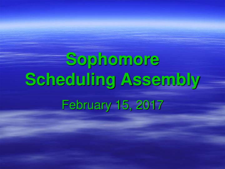 scheduling assembly