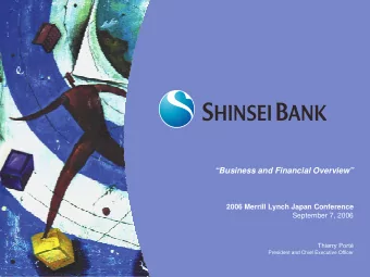 Shinsei Bank:  Institutional Banking Group Evolution  Merrill Lynch Japan Conference  Business