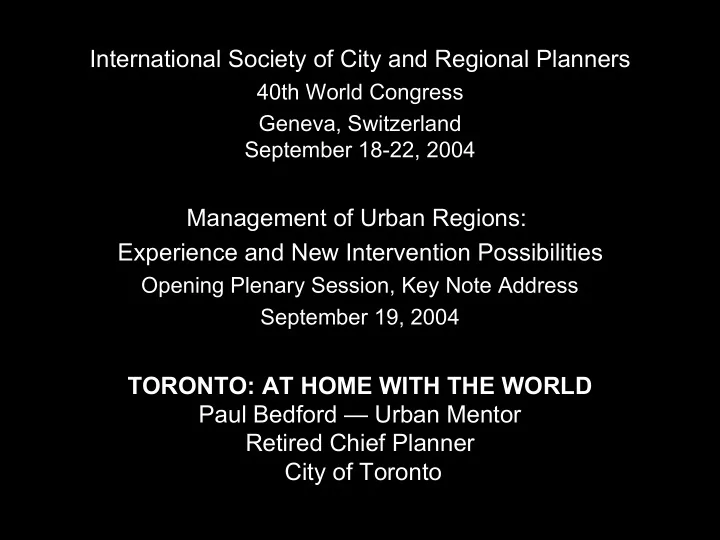 international society of city and regional planners