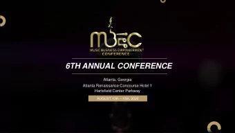 6TH ANNUAL CONFERENCE  Atlanta, Georgia  Atlanta Renaissance Concourse Hotel 1  Hartsfield Center