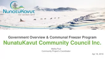 NunatuKavut Community Council Inc.  Melita Paul Community Projects Coordinator  Apr 18, 2018
