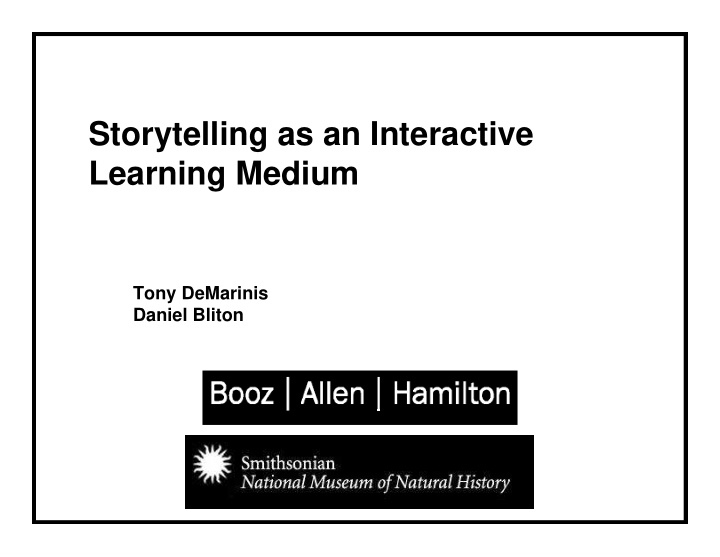 storytelling as an interactive learning medium