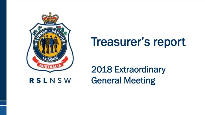 treasurer s report