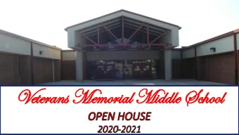 Ve  Veter  terans Memoria  ans Memorial  l Mid  Middle  dle Sc  School  hool  Please use the link