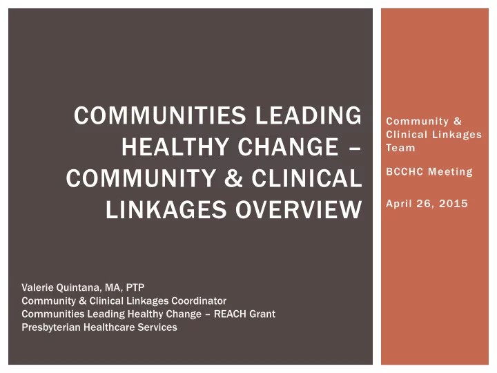 communities leading
