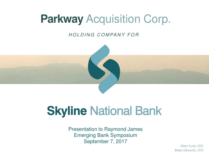 parkway acquisition corp
